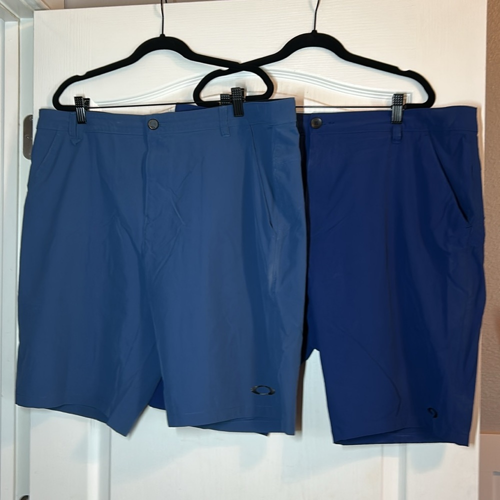 Oakley Men's 40 Shorts Lot - 2 Pack! Button Fly, Dusty Blue & Navy